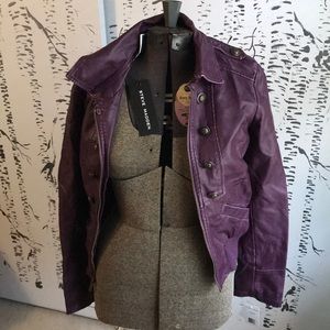 Steve Madden Purple Faux Leather Jacket M NWT